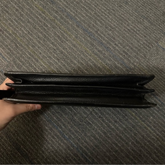 BALLY 100% Authentic Black Leather Portfolio Clutch Second Bag